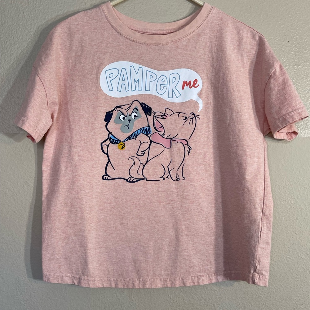 Disney Pink Short Sleeve Tee with Marie Aristocats RARE